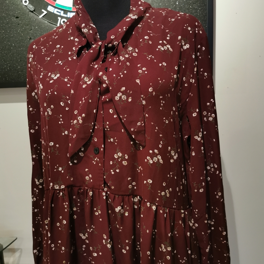 Vintage Style Long Sleeve Floral Print Autumn Dress - Picture 10 of 15